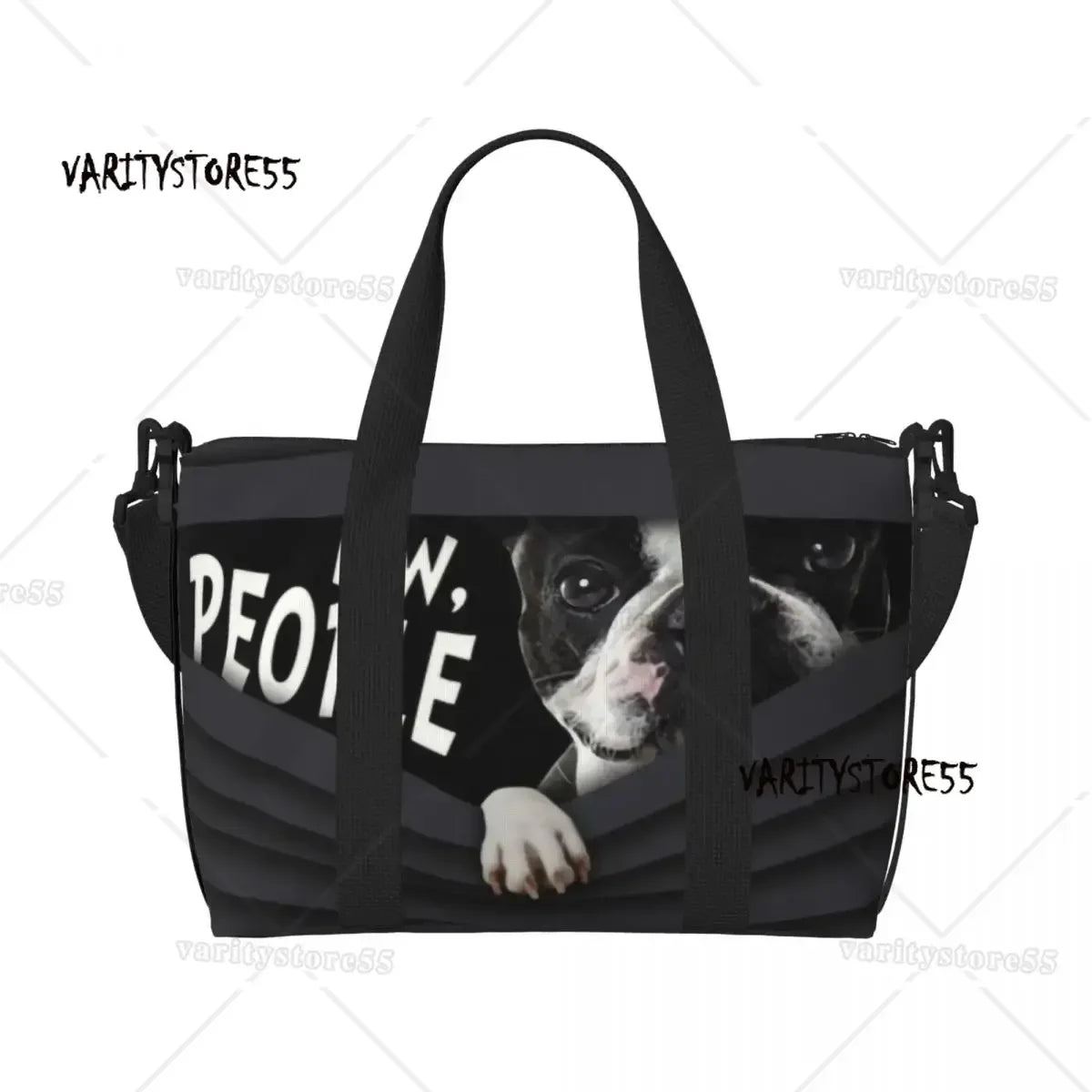 Custom Bull Terrier Dog Repeat Pattern Tote Bag Women Large Capacity Animal Beach Gym Shoulder Travel Bag