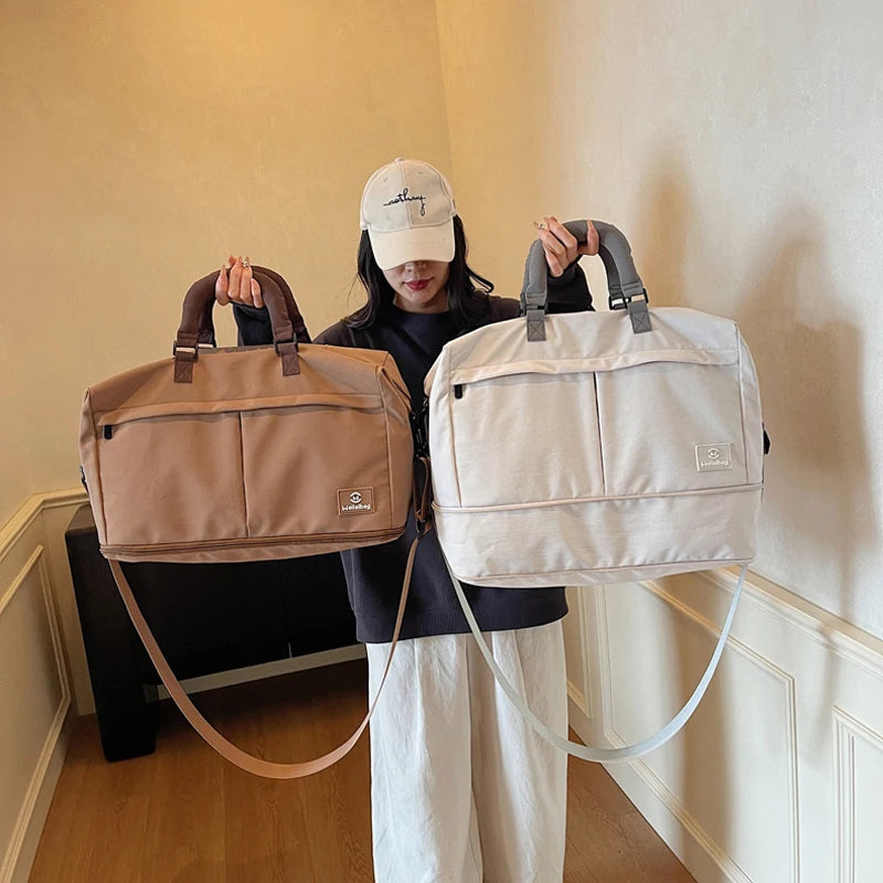 Women Travel Luggage Shoulder Bags Casual Outdoor Travel Short  TripTote Bag Portable Commuting Gym Fitness Sports Handbag