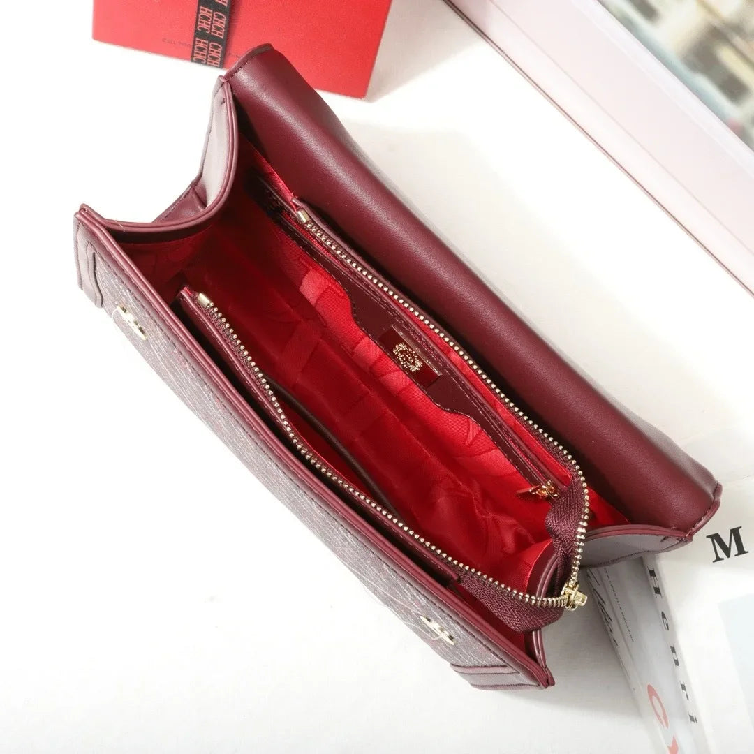 Stylish Women's Leather Messenger Bag Handbags Crossbody Shoulder Tote Classic Elegant for Ladies Luxury Brand