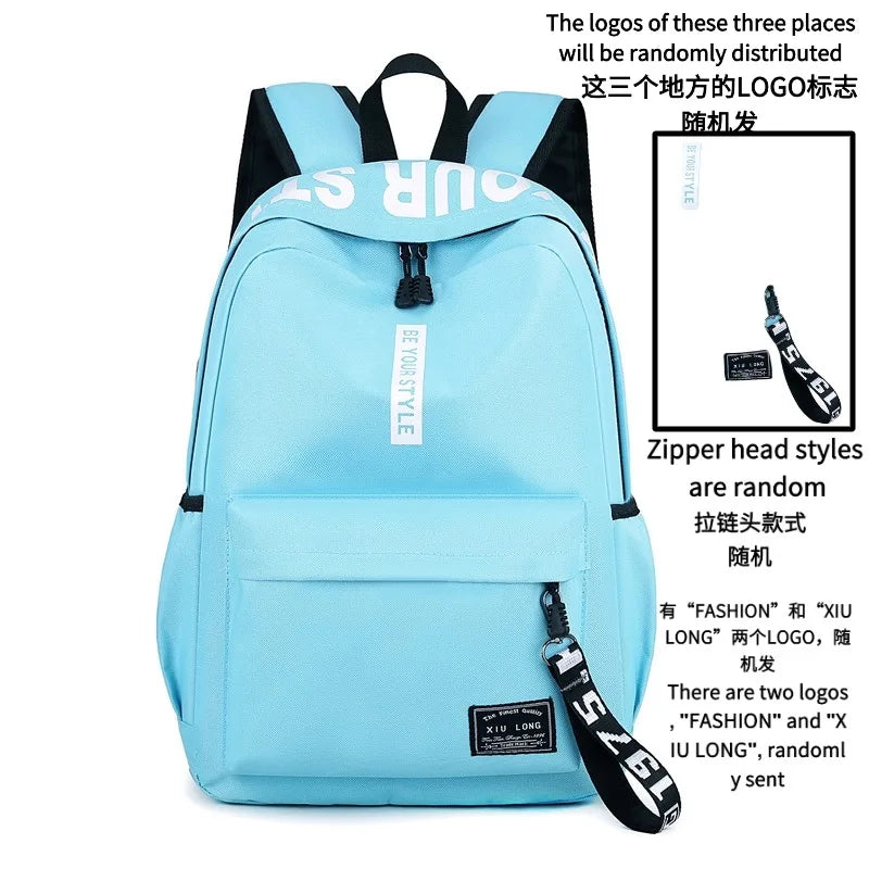 Fashion trend backpack backpack for men and women junior high school high school student bag large capacity korean version of th