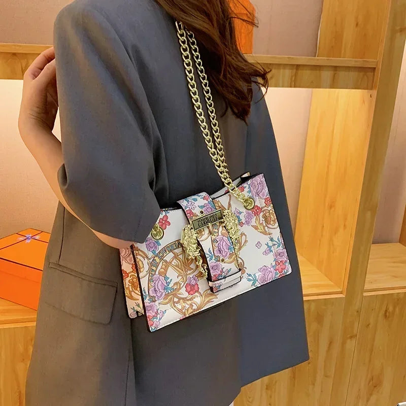 New Arrival 2025! Women's Trendy Retro - Style Bag - Fashion - Forward Printed Chain, Large - Capacity Shoulder/Underarm