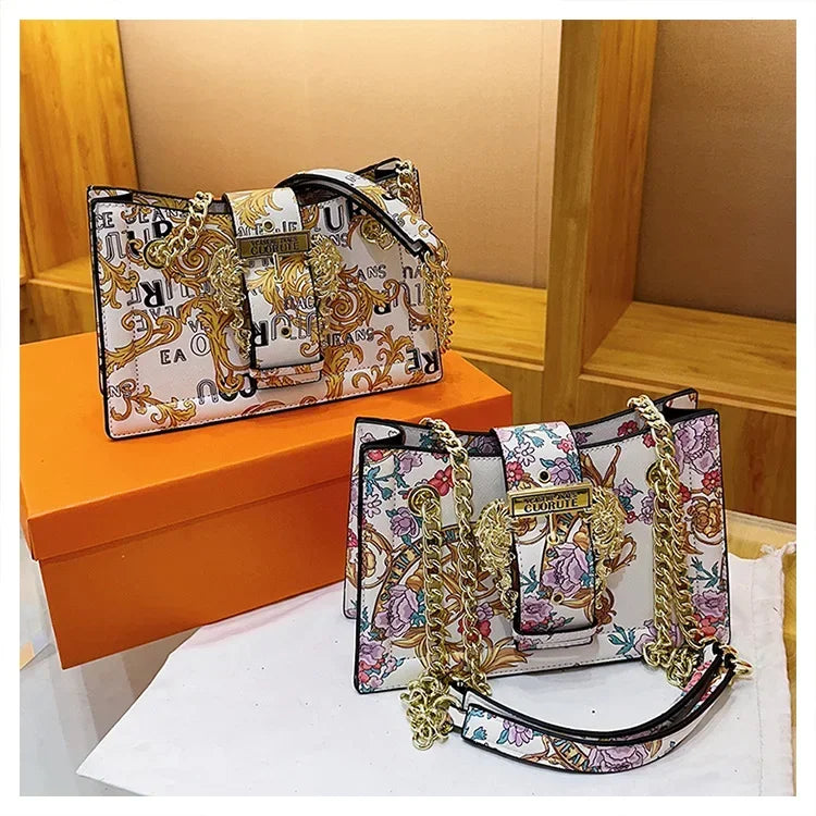 New Arrival 2025! Women's Trendy Retro - Style Bag - Fashion - Forward Printed Chain, Large - Capacity Shoulder/Underarm