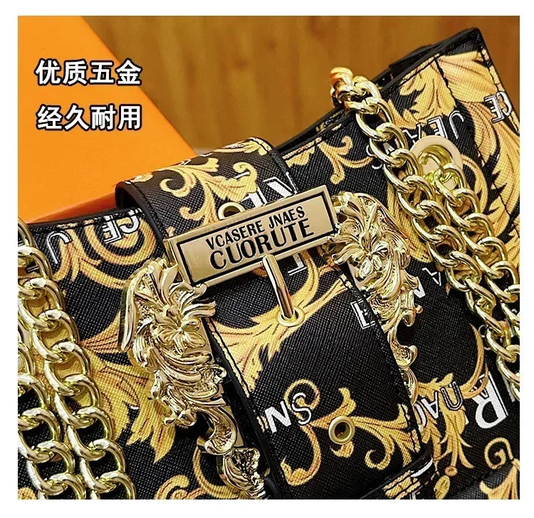 New Arrival 2025! Women's Trendy Retro - Style Bag - Fashion - Forward Printed Chain, Large - Capacity Shoulder/Underarm
