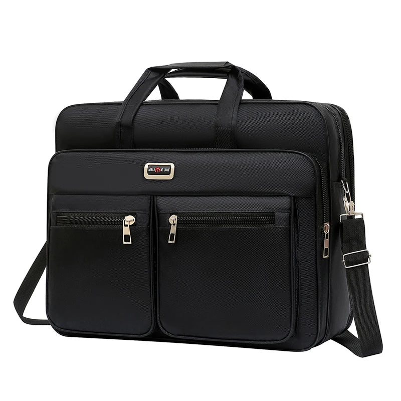 Men's Large-Capacity Business Briefcase, Portable Multi-Functional Shoulder Bag, Multi-Pocket Handbag Suitable for Business and Casual Use