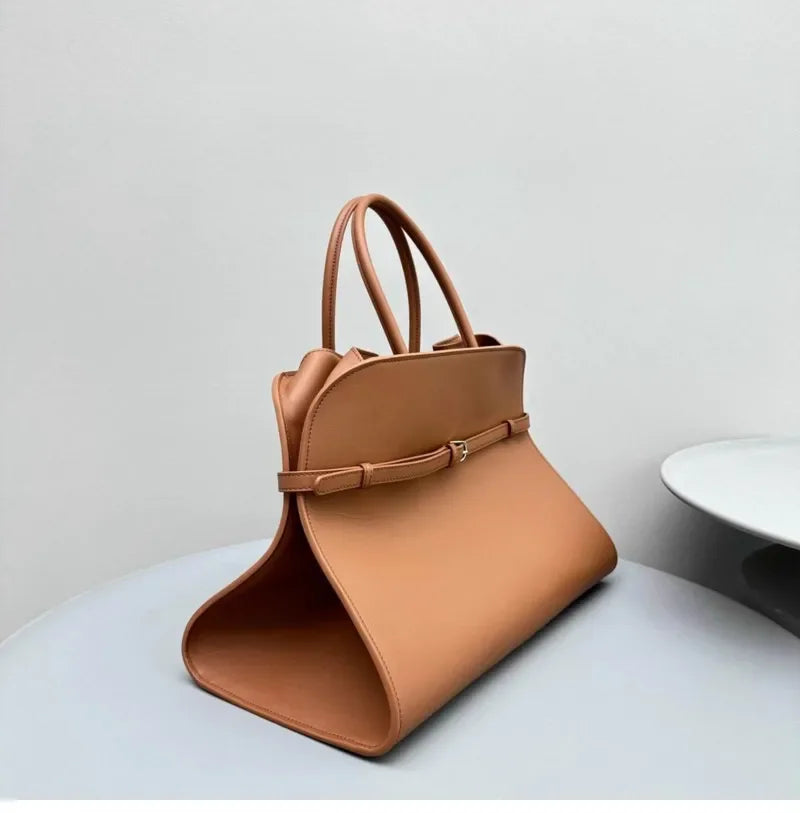 Tote Large Capacity Commuter Bag Cowhide Niche Shoulder Handbag Large Soft