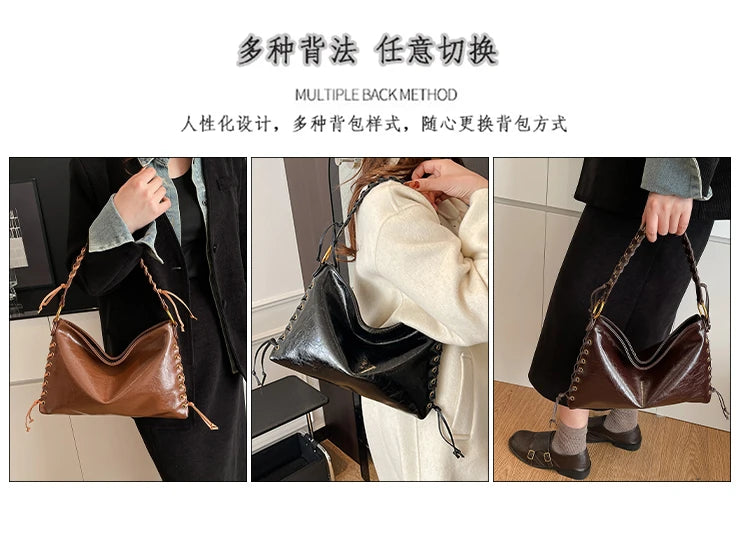 Elegant Classic Leather Tote Bags Messenger Bag For Ladies Women Handbags Luxury Famous Designer Spacious