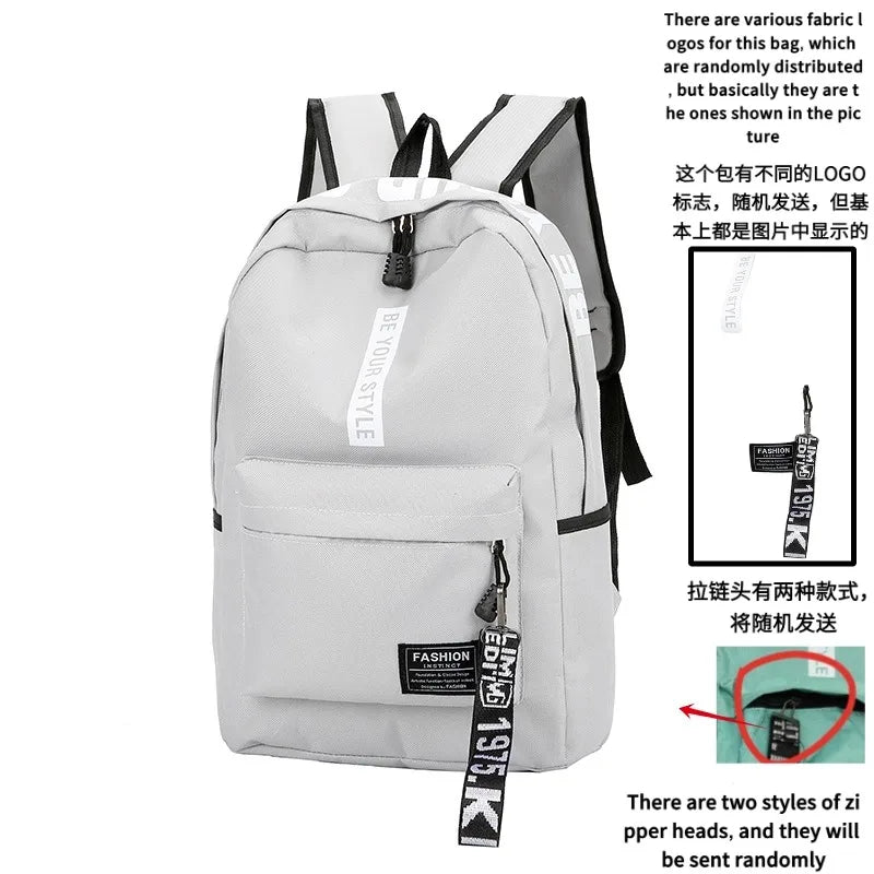 Fashion trend backpack backpack for men and women junior high school high school student bag large capacity korean version of th