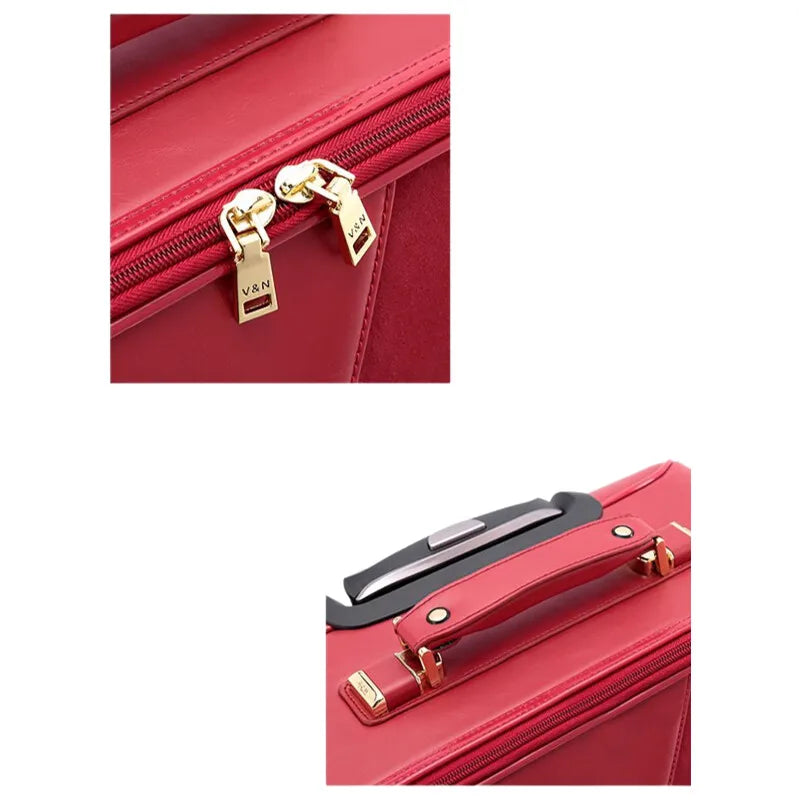 Women's Wedding Luggage Suitcase -Carry-On Trolley with Wheels, Lightweight Travel Bag for Air Travel, Business Trips