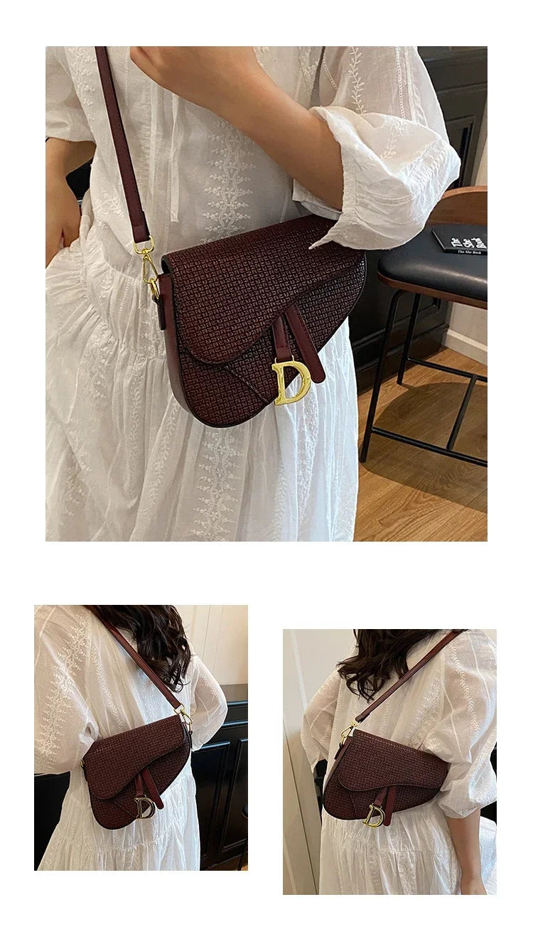 Elegant Messenger Bag for Ladies, Leather Shoulder Crossbody By Famous Designer, Women's Handbag Popular Classic