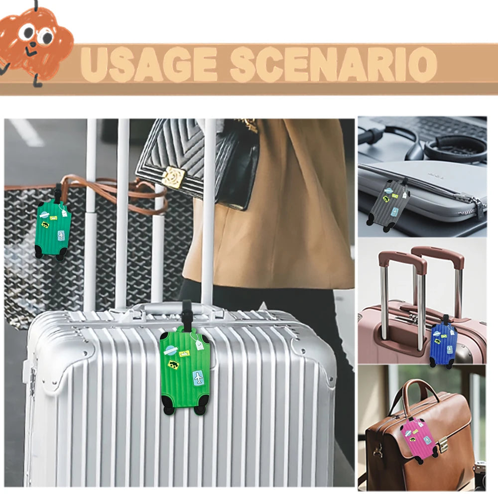 Multifunctional Anti-Loss Luggage Tag: Heavy-Duty TPU Build, Durable, Privacy-Protected, Waterproof & Boarding Pass Compatible