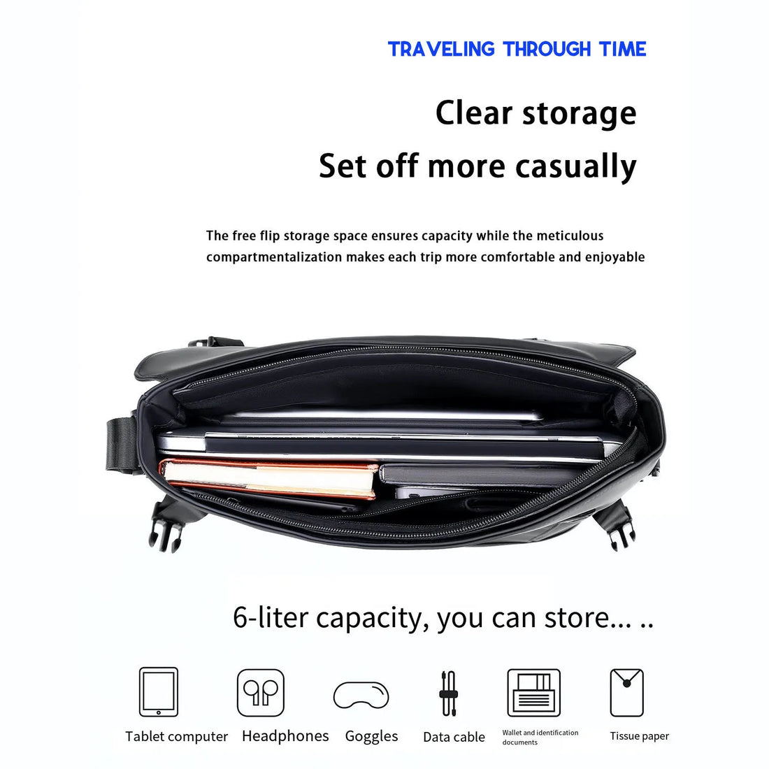 New Briefcase, High-End Business Crossbody Bag, Commuter Travel Backpack, Large-Capacity Shoulder Bag, Fashionable Water-Repellent Handbag, Laptop Bag, Solid Color Casual Bag