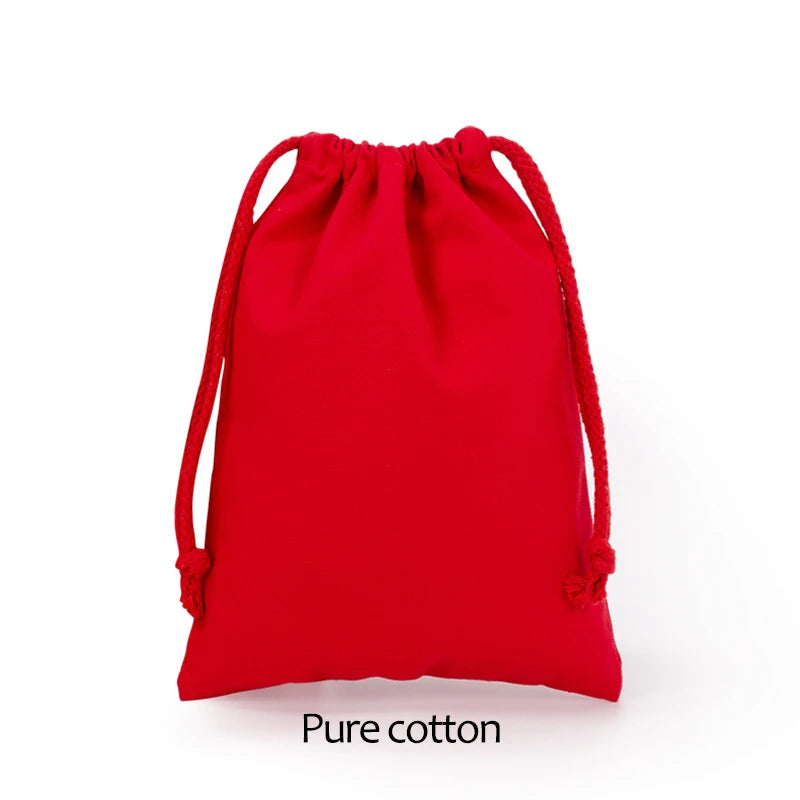 Cotton Drawstring Storage Bag White Canvas Bags for Candy Gift Package Pouch Reusable Home Sundries Organize Dustproof Sacks