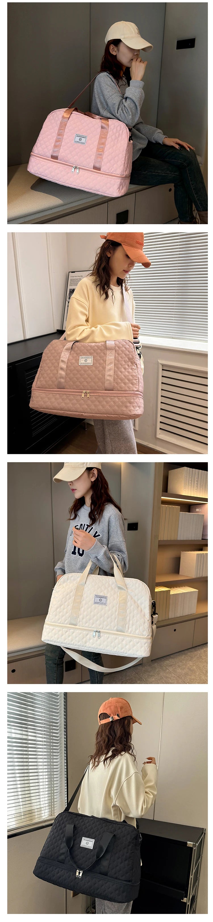 Short Trip Travel Bag Men Women Handbag Large Capacity Luggage Storage Bag Dry Wet Separation Waterproof Sports Fitness Bag