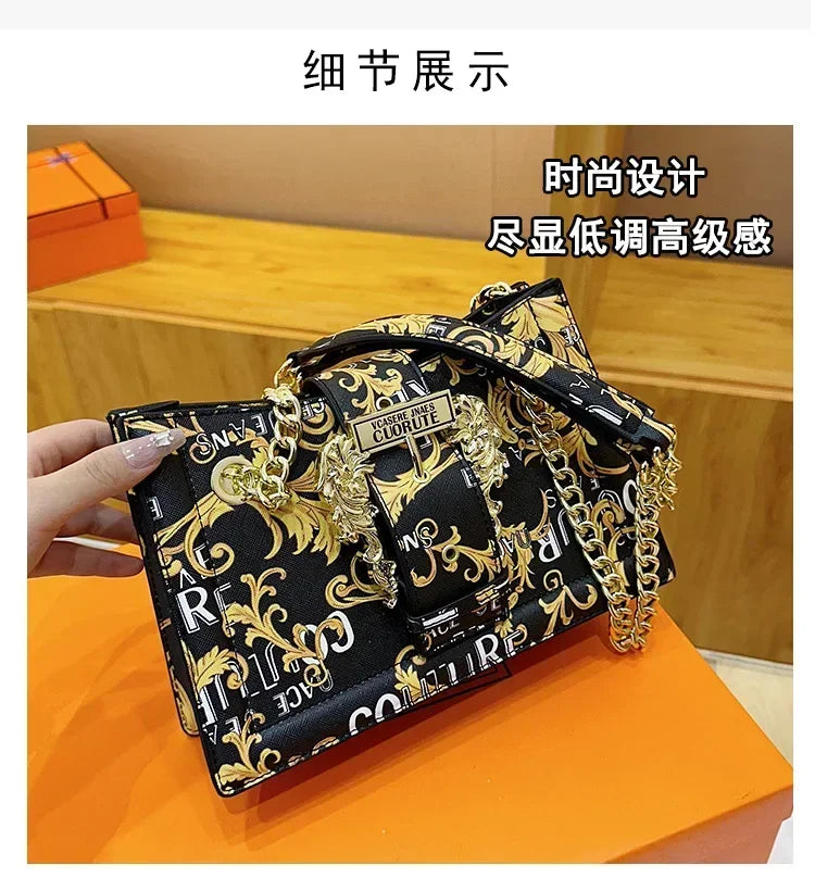 New Arrival 2025! Women's Trendy Retro - Style Bag - Fashion - Forward Printed Chain, Large - Capacity Shoulder/Underarm