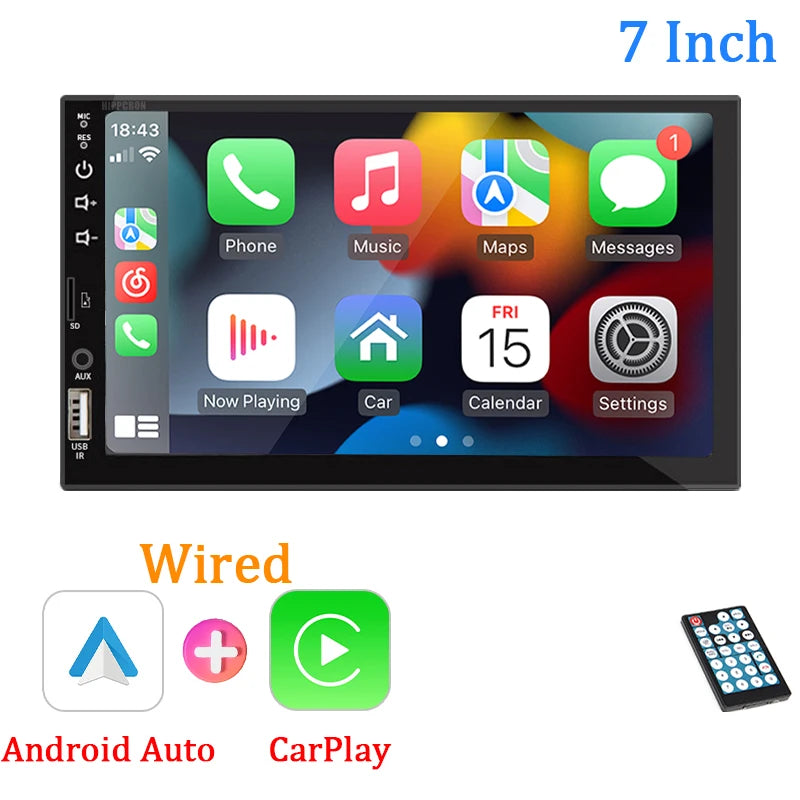 Aroefa 7“ Car Radio 1 Din Carplay Android - Aroefa