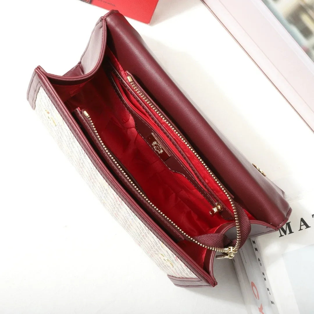 Stylish Women's Leather Messenger Bag Handbags Crossbody Shoulder Tote Classic Elegant for Ladies Luxury Brand