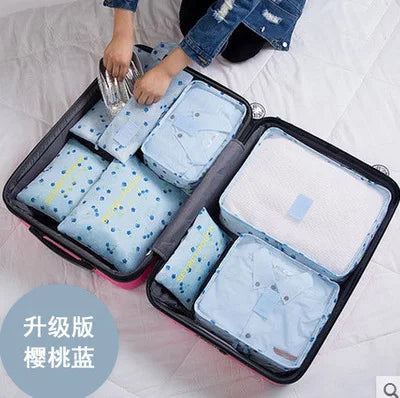 Travel storage 6-piece storage bag underwear shoes 6 storage bag Oxford waterproof cloth luggage storage and distribution