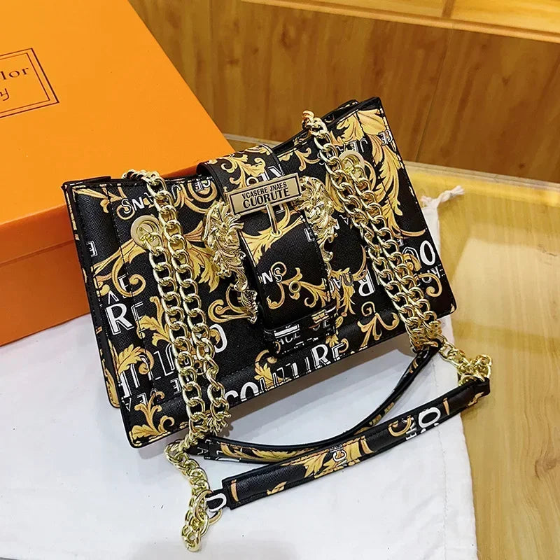 New Arrival 2025! Women's Trendy Retro - Style Bag - Fashion - Forward Printed Chain, Large - Capacity Shoulder/Underarm