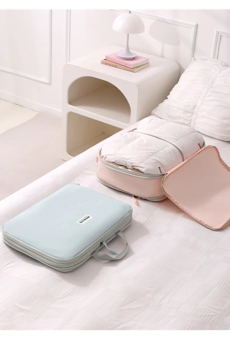 Fashion Simple Compression Storage Bags For Business Travel Portable Clothes Bunderwears Shoes Small Stoages Travel Hand Bag