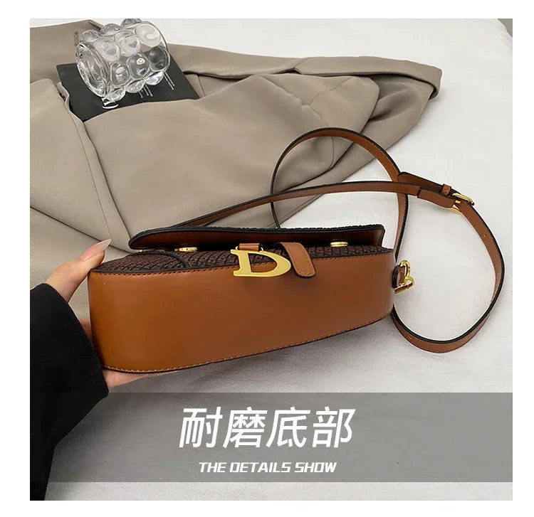 Elegant Messenger Bag for Ladies, Leather Shoulder Crossbody By Famous Designer, Women's Handbag Popular Classic