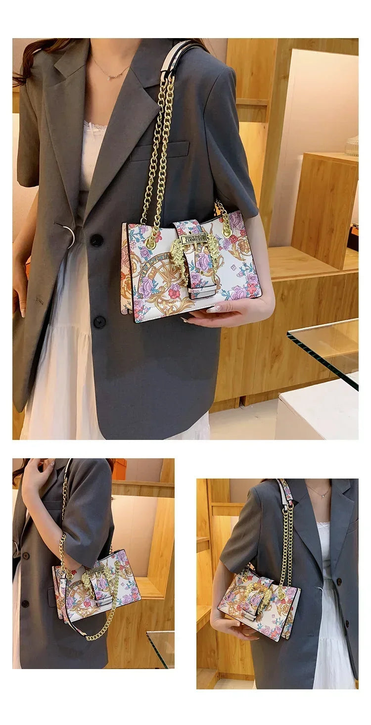 New Arrival 2025! Women's Trendy Retro - Style Bag - Fashion - Forward Printed Chain, Large - Capacity Shoulder/Underarm