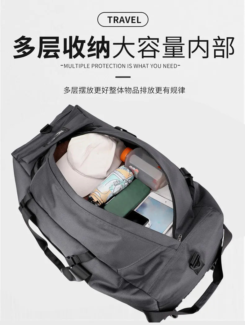 Travel Bag, Large Capacity Handbag, Portable Outdoor Carry-On Luggage, Wheeled Travel Bag, Convenient and Practical Unisex Travel Bag