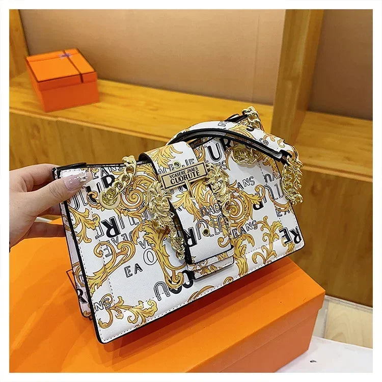 New Arrival 2025! Women's Trendy Retro - Style Bag - Fashion - Forward Printed Chain, Large - Capacity Shoulder/Underarm