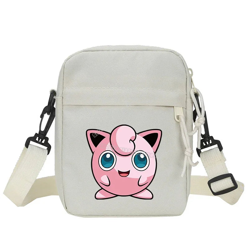 Messenger Sling Bags for Men Casual Canvas Small Zipper Crossbody Pouch Pokemoned Simple Small Crossbody Shoulder Bag Men Bag