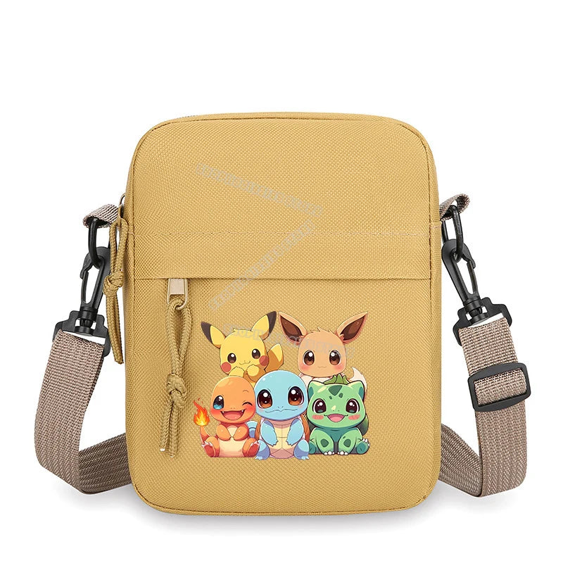 Messenger Sling Bags for Men Casual Canvas Small Zipper Crossbody Pouch Pokemoned Simple Small Crossbody Shoulder Bag Men Bag