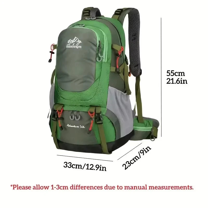 Hiking Backpack With Rain Cover Sport Camping Breathable Back Support Ruckpack Outdoor Climbing Trekking Daypack Large Schoolbag