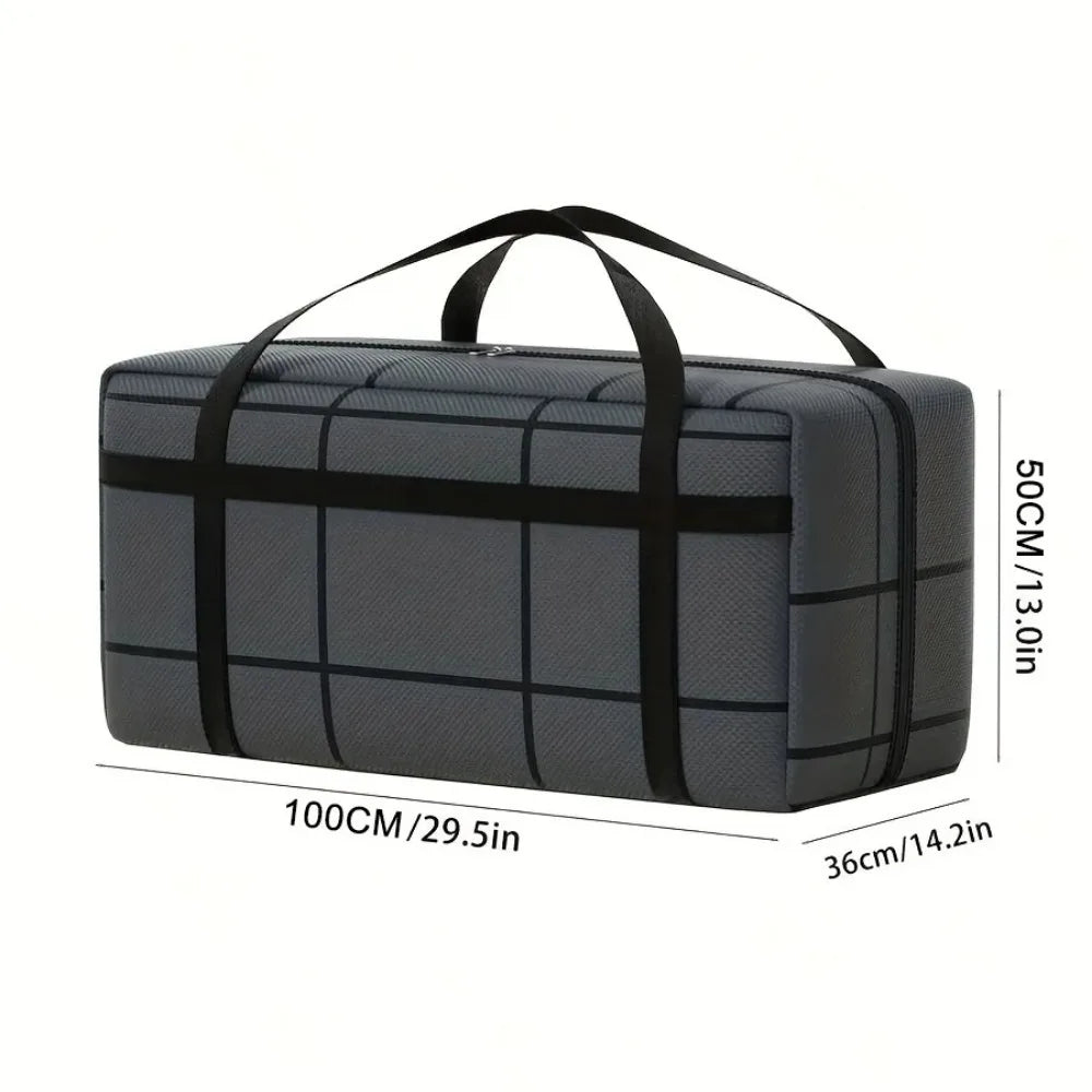 1PC Large Capacity and Super Load-bearing Black Composite Material Storage Bag, Dustproof and Moisture-proof with Zipper