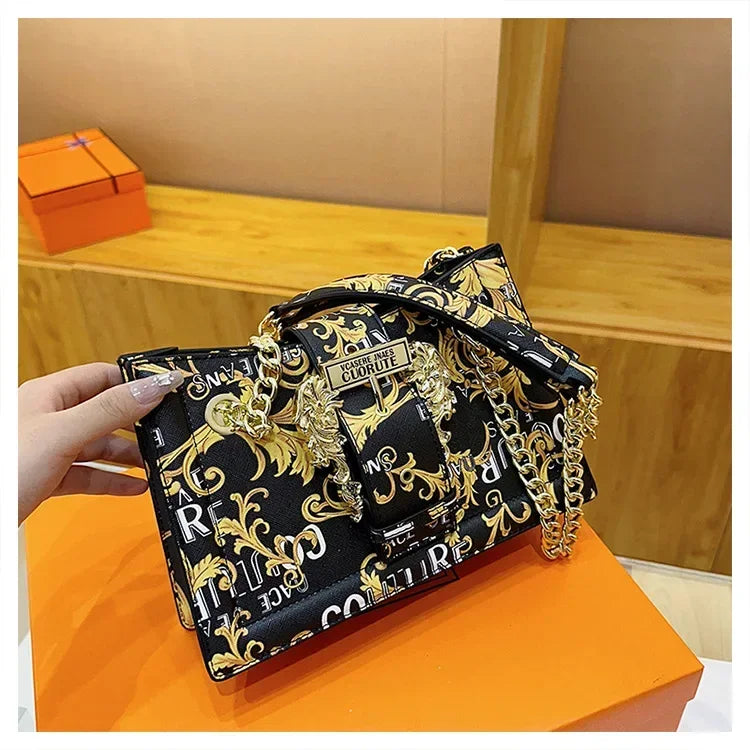 New Arrival 2025! Women's Trendy Retro - Style Bag - Fashion - Forward Printed Chain, Large - Capacity Shoulder/Underarm