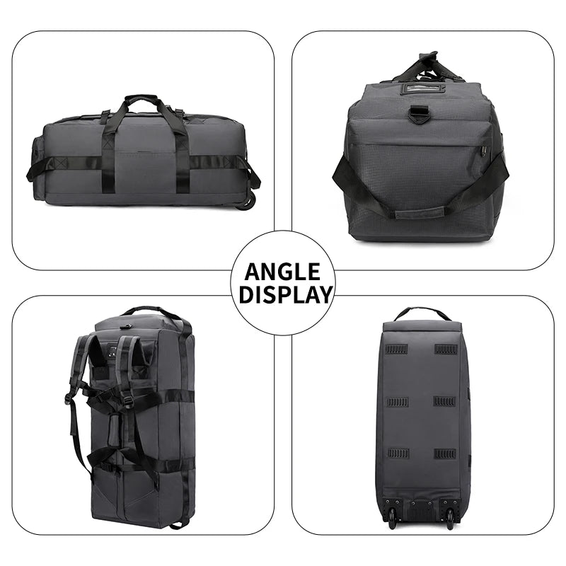 Travel Bag, Large Capacity Handbag, Portable Outdoor Carry-On Luggage, Wheeled Travel Bag, Convenient and Practical Unisex Travel Bag