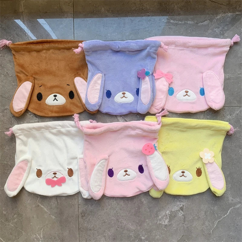 Sugarbunnies Plush Drawstring Bag Pouch Momousa Strawberryusa Blueberryusa Bunny Cute Kawaii Small Storage Bags Organizer