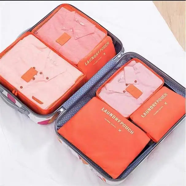Travel storage 6-piece storage bag underwear shoes 6 storage bag Oxford waterproof cloth luggage storage and distribution