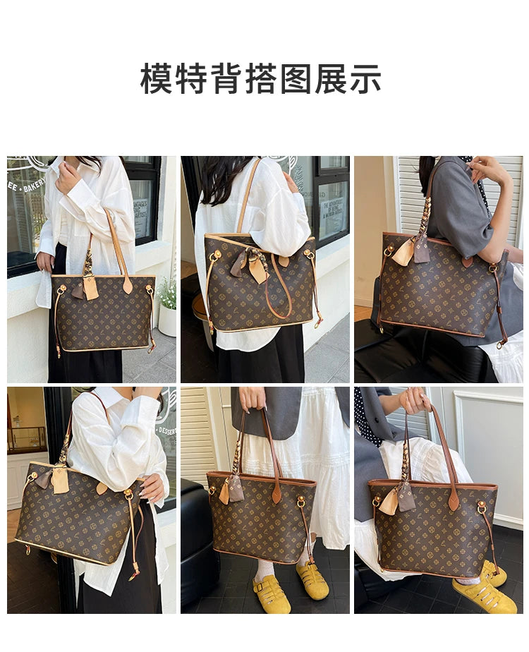Women's Messenger Bag Leather Crossbody Handbag, Famous Designer Shoulder Tote Popular Classic Elegant Design For Outings