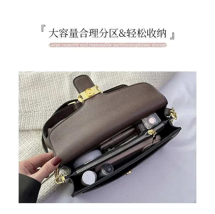 Women's Solid Leather Messenger Bags, Luxury Brands, Fashionable Women's Popular Shoulder Bags, Designer Handbags and Bags