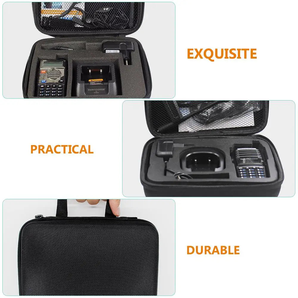 Case Suitcase Travel Accessories Walkie Talkies Storage Kit Black Handy Radio Case Handy Walkie Talkies Storage Nail Travel