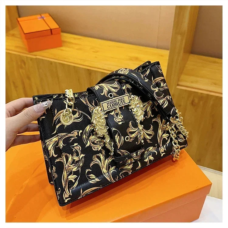New Arrival 2025! Women's Trendy Retro - Style Bag - Fashion - Forward Printed Chain, Large - Capacity Shoulder/Underarm