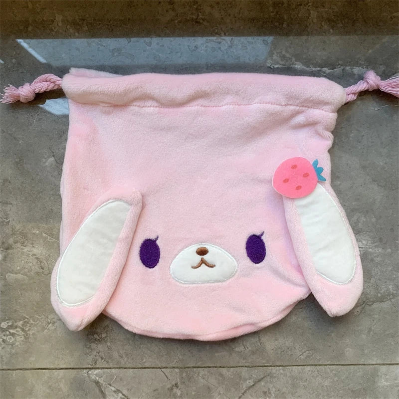 Sugarbunnies Plush Drawstring Bag Pouch Momousa Strawberryusa Blueberryusa Bunny Cute Kawaii Small Storage Bags Organizer
