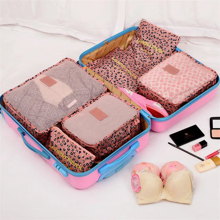 Travel storage 6-piece storage bag underwear shoes 6 storage bag Oxford waterproof cloth luggage storage and distribution