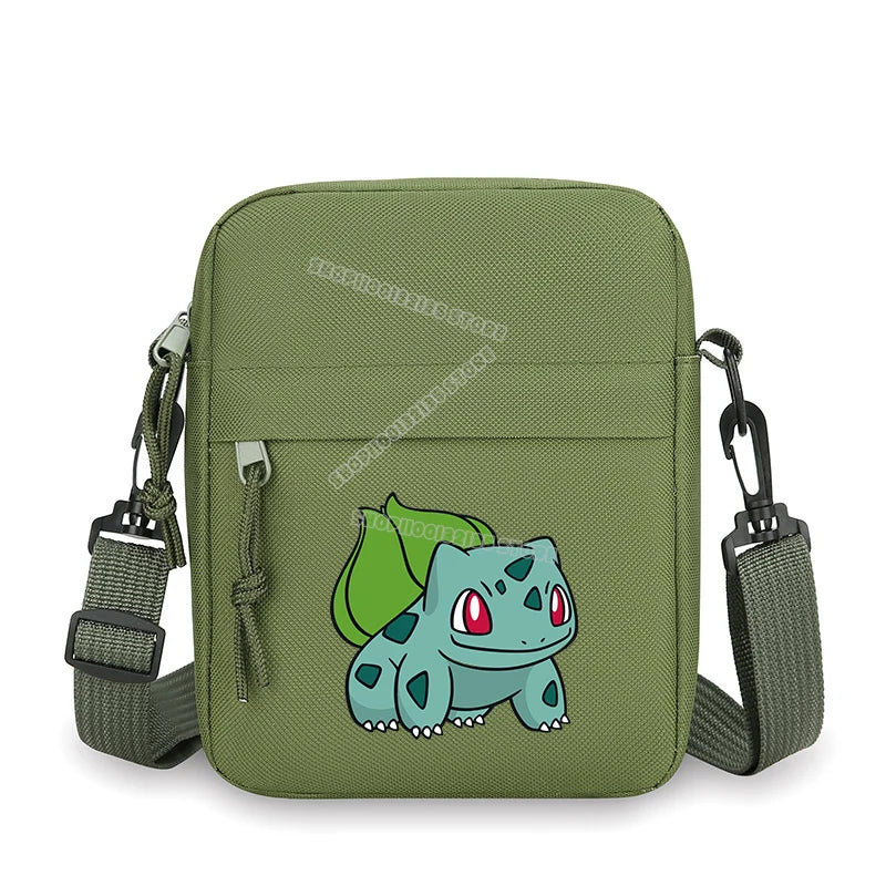 Messenger Sling Bags for Men Casual Canvas Small Zipper Crossbody Pouch Pokemoned Simple Small Crossbody Shoulder Bag Men Bag