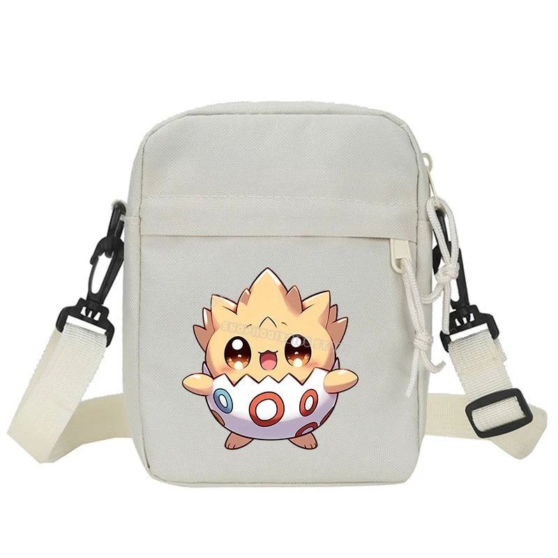 Messenger Sling Bags for Men Casual Canvas Small Zipper Crossbody Pouch Pokemoned Simple Small Crossbody Shoulder Bag Men Bag