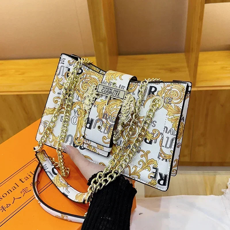 New Arrival 2025! Women's Trendy Retro - Style Bag - Fashion - Forward Printed Chain, Large - Capacity Shoulder/Underarm