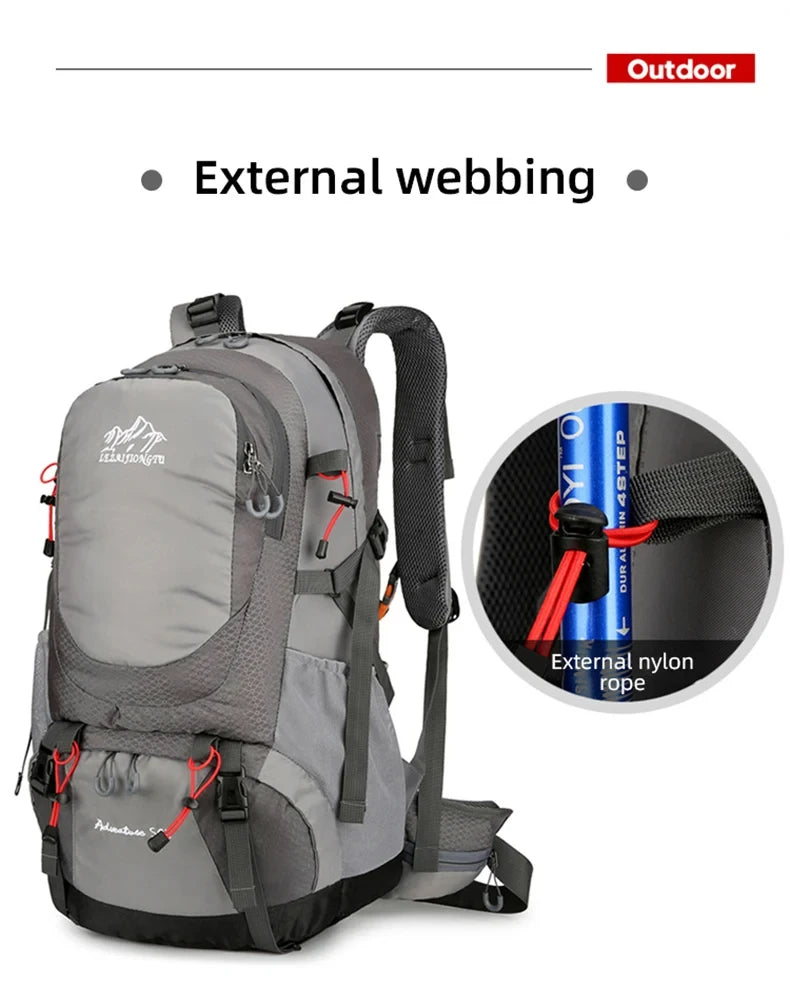 Hiking Backpack With Rain Cover Sport Camping Breathable Back Support Ruckpack Outdoor Climbing Trekking Daypack Large Schoolbag