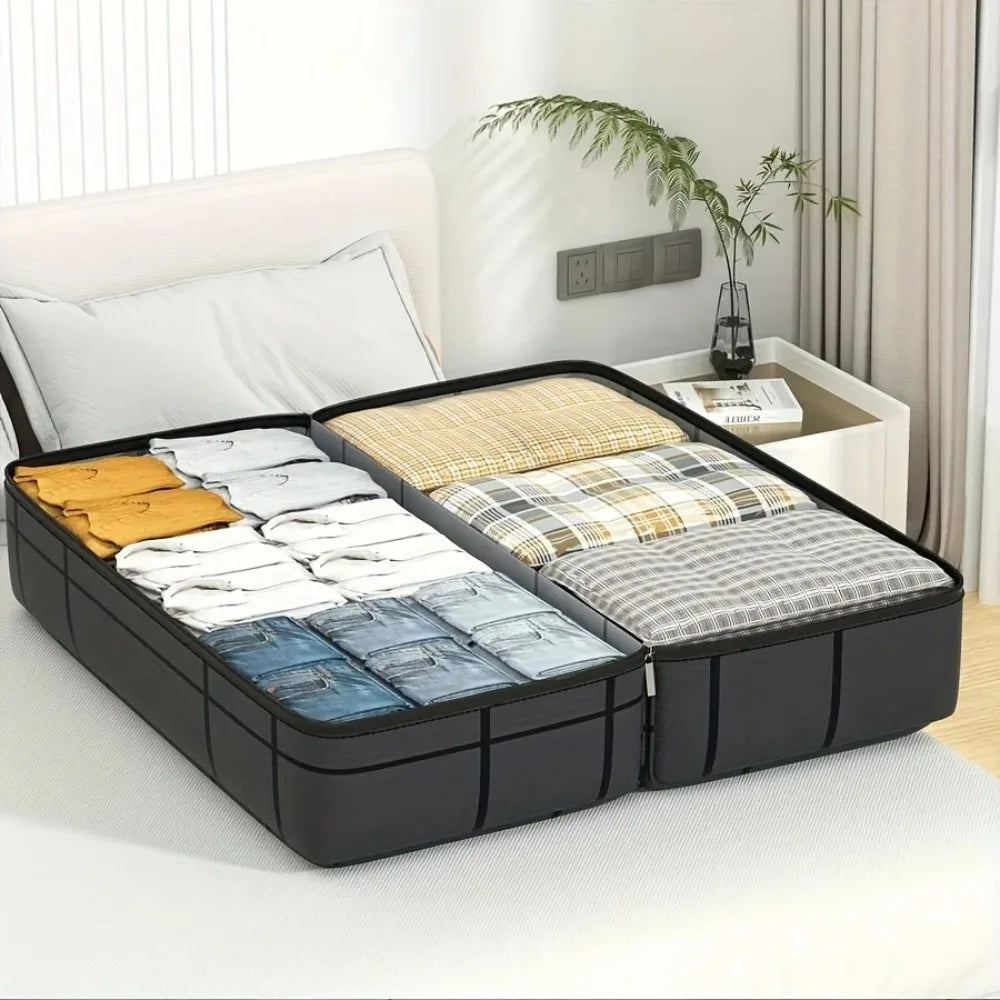 1PC Large Capacity and Super Load-bearing Black Composite Material Storage Bag, Dustproof and Moisture-proof with Zipper