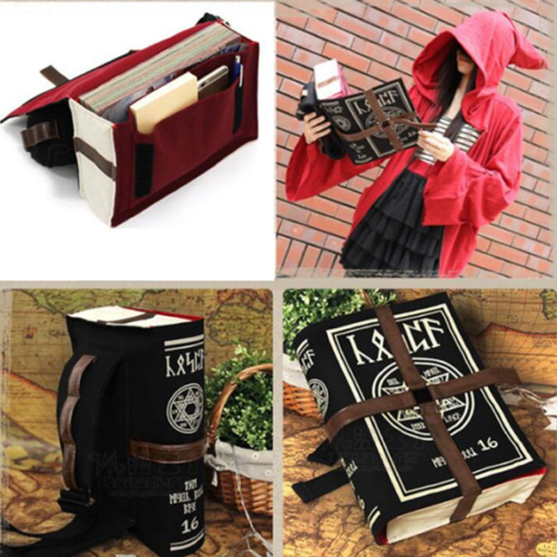Gothic Magical Spell Book Messenger Crossbody Bag PU Fashion Backpack Cosplay Adjustable For Students New Retro Shoulder Bags