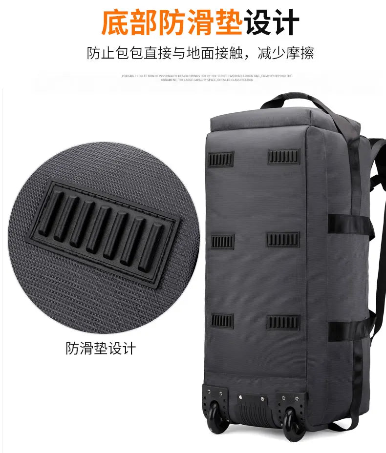 Travel Bag, Large Capacity Handbag, Portable Outdoor Carry-On Luggage, Wheeled Travel Bag, Convenient and Practical Unisex Travel Bag