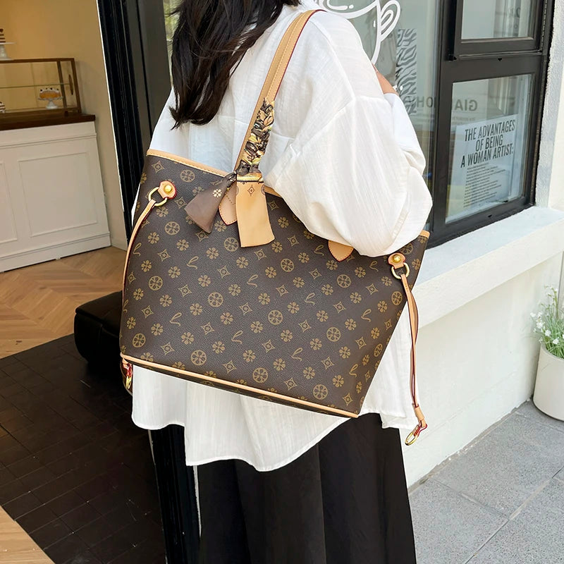 Women's Messenger Bag Leather Crossbody Handbag, Famous Designer Shoulder Tote Popular Classic Elegant Design For Outings