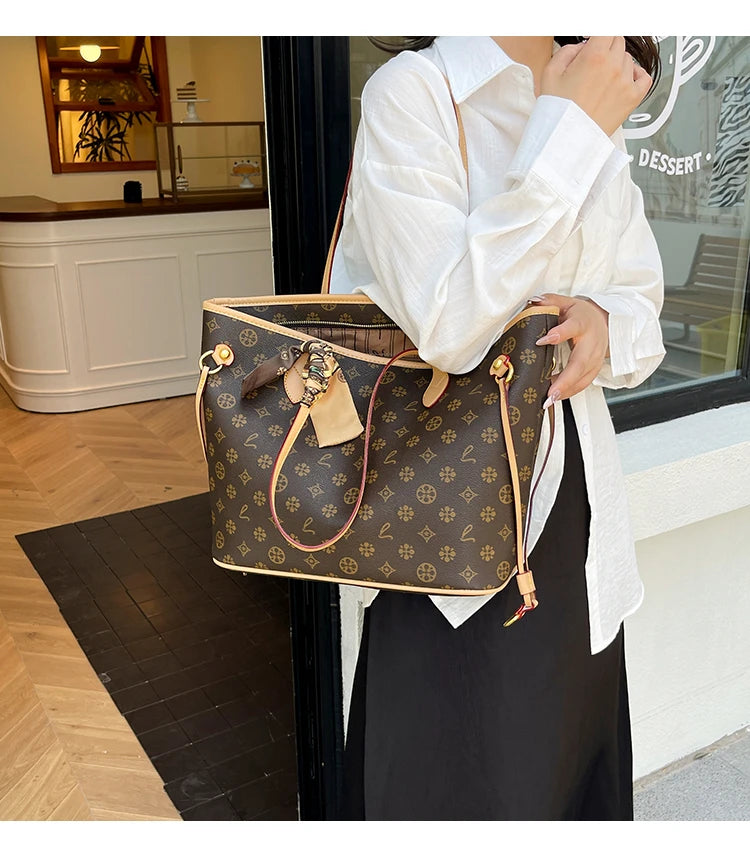 Women's Messenger Bag Leather Crossbody Handbag, Famous Designer Shoulder Tote Popular Classic Elegant Design For Outings